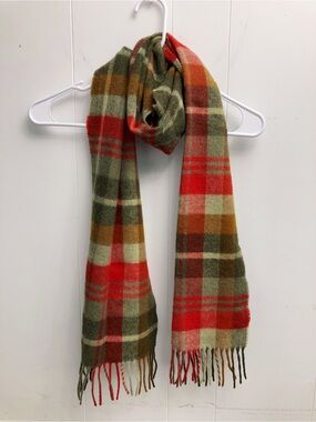 Brontë by Moon British Lambswool Plaid Fringe Scarf Made in Great Britain